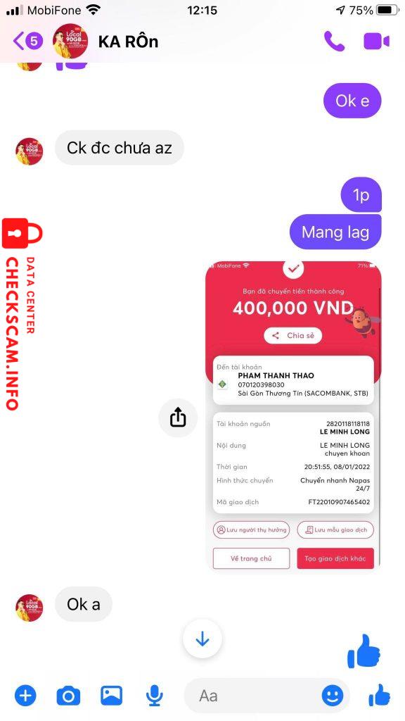 Ebidensya laban sa Pham Thanh Thao