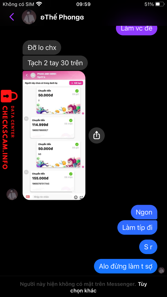 Ebidensya laban sa Nguyễn Thế Phong