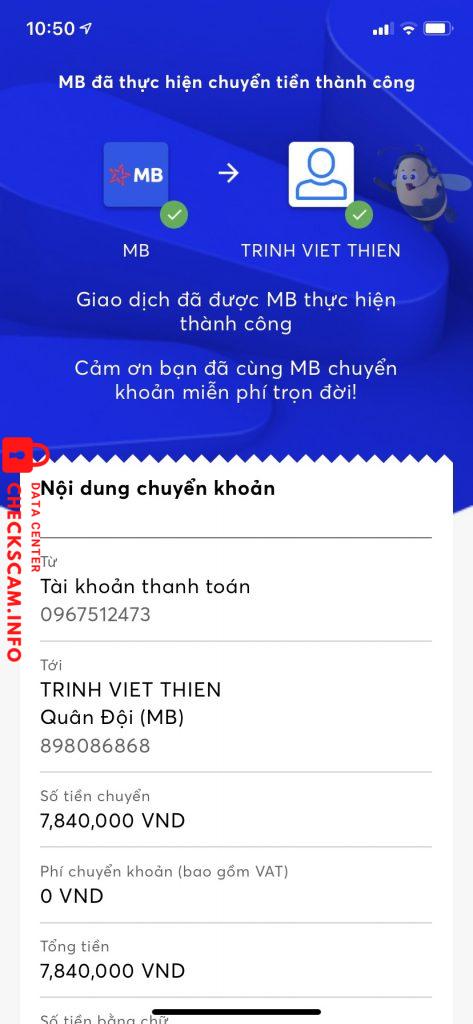 Ebidensya laban sa Trịnh Viết Thiên