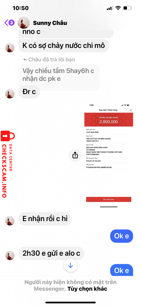 Ebidensya laban sa Nguyễn Hồng Diệu Châu