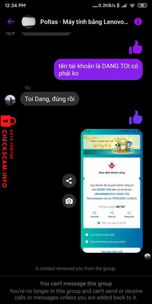 Preuves contre Dang Toi