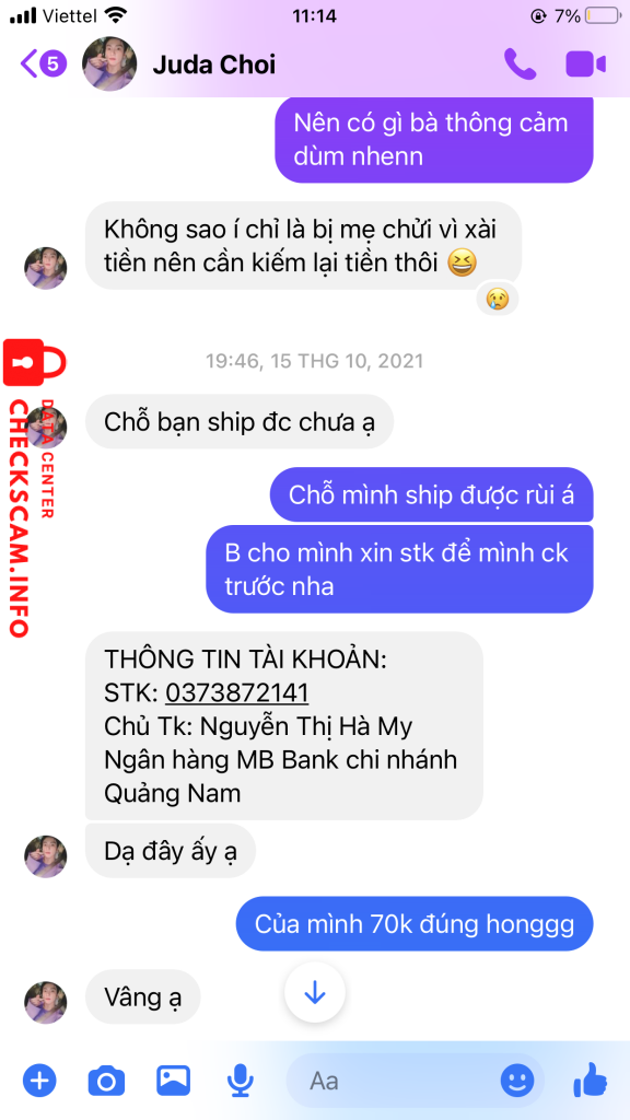 Preuves contre Nguyễn Thị Hà My