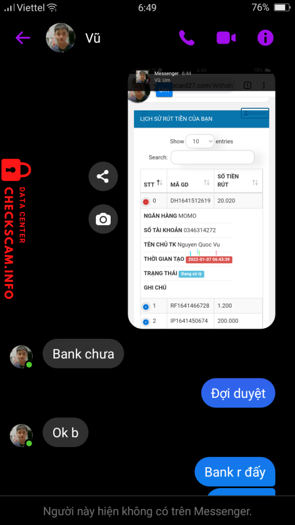 Preuves contre Nguyen Quoc Vu