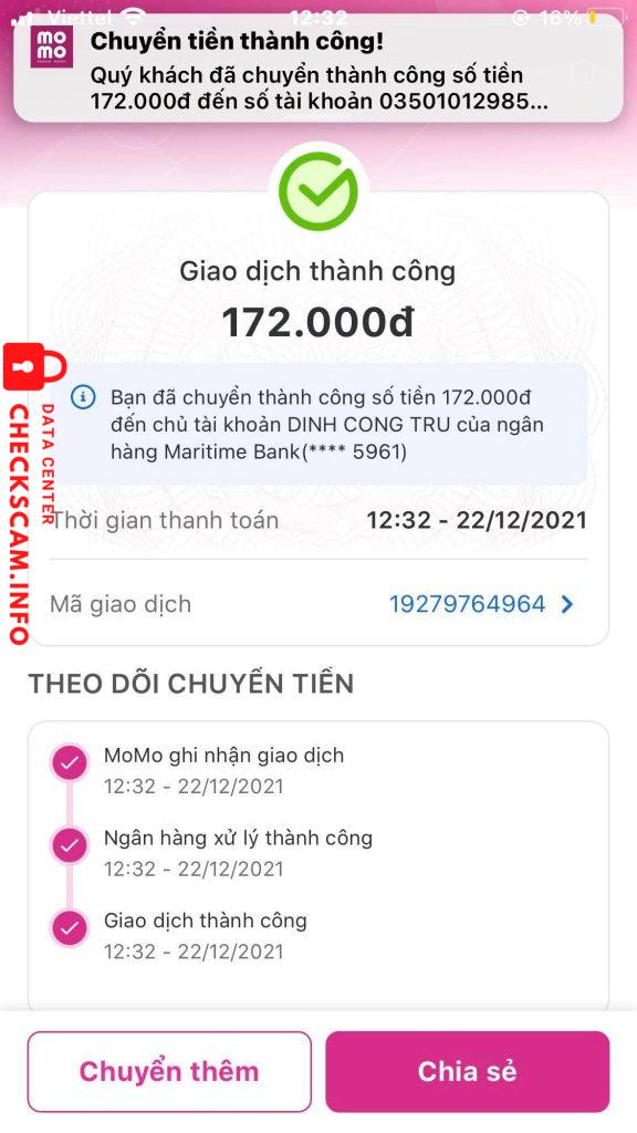 Preuves contre Dinh Cong Tru