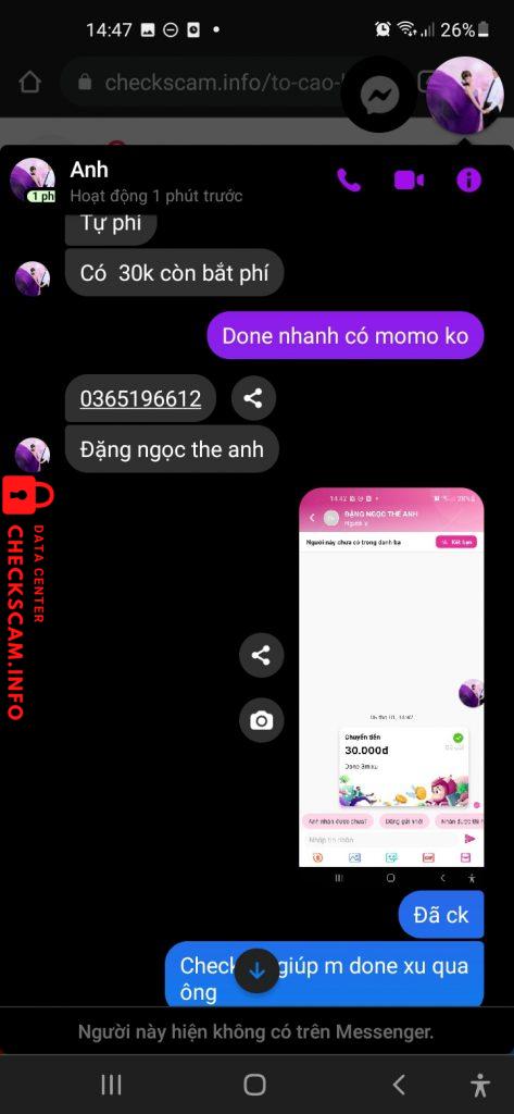 Ebidensya laban sa Đặng Ngọc Thế Anh