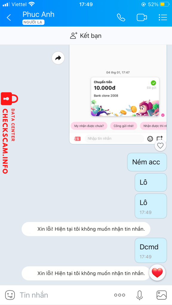 Preuves contre Nguyễn Thị Tra My
