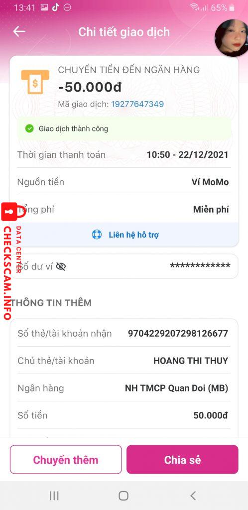 Preuves contre Hoang Thi Thuy