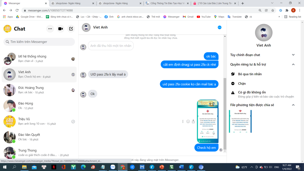 Ebidensya laban sa Nguyễn Việt Anh