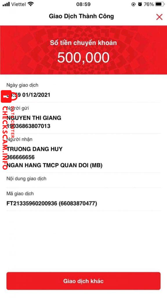Ebidensya laban sa Truong Dan Huy