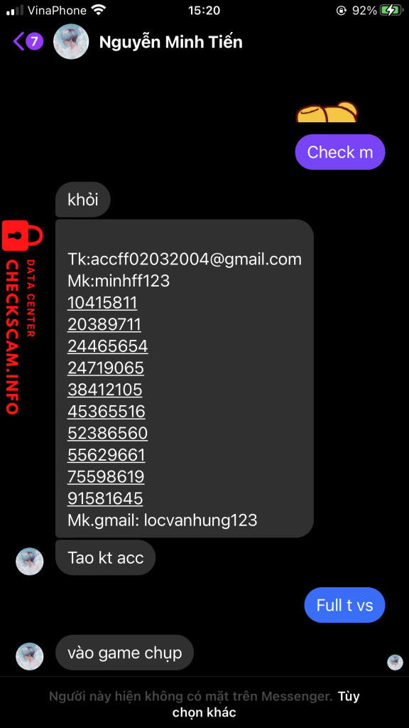 Preuves contre Nguyễn Minh Tiến