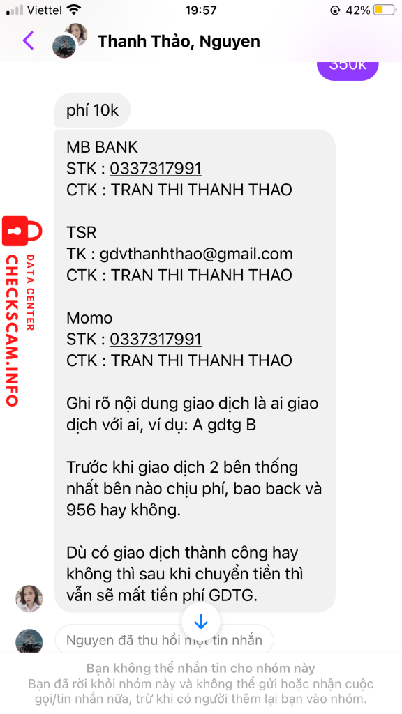 ဆန့်ကျင်သက်သေ Trần Thị Thanh Thảo