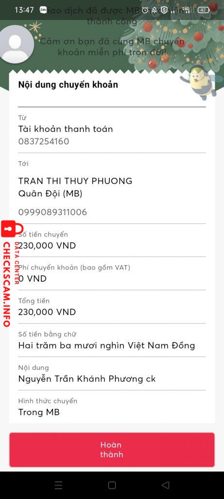 ဆန့်ကျင်သက်သေ Tran Thi Thuy Phuong