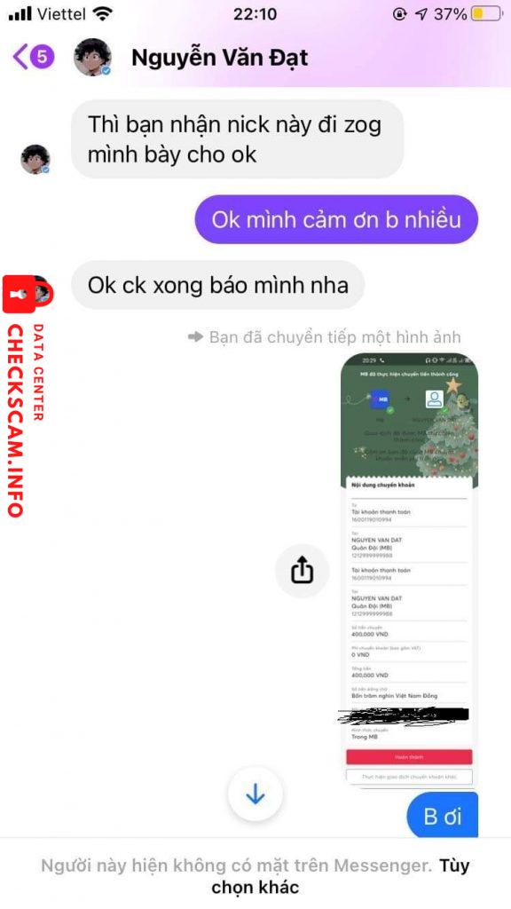 Ebidensya laban sa Nguyễn Văn Đạt