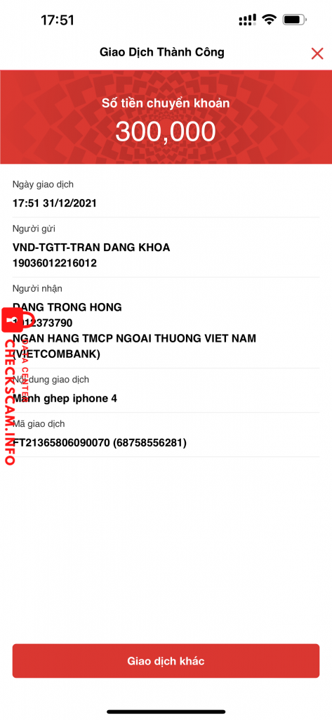 Ebidensya laban sa Dang Trong Hong