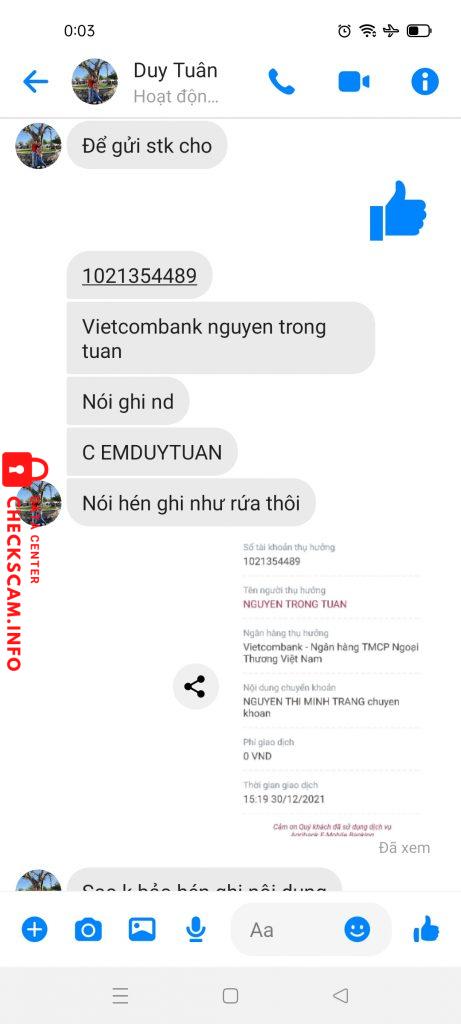 Ebidensya laban sa Nguyễn Trọng Tuấn