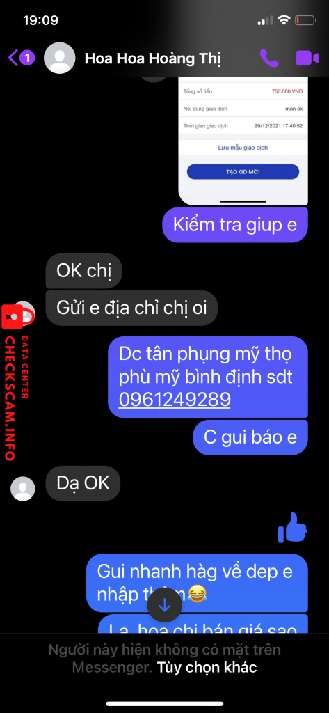 Preuves contre Hoàng Thị Hoa