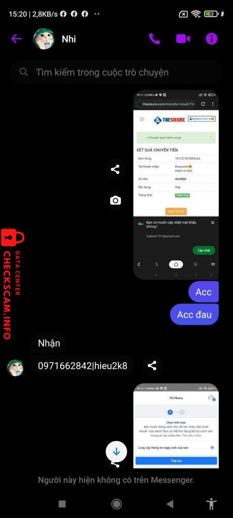 Preuves contre Yến Nhi