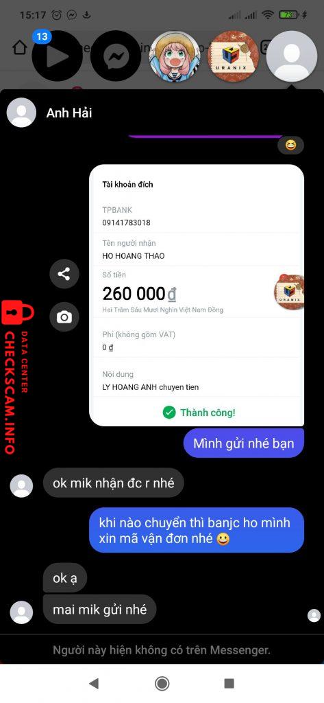 Ebidensya laban sa Ho Hoang Thao