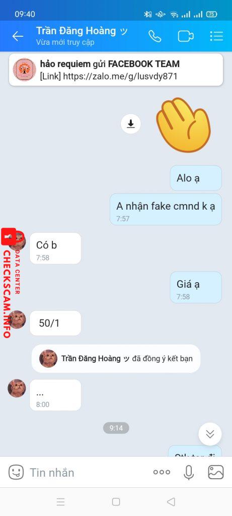 Ebidensya laban sa Trần Hoàng Đăng