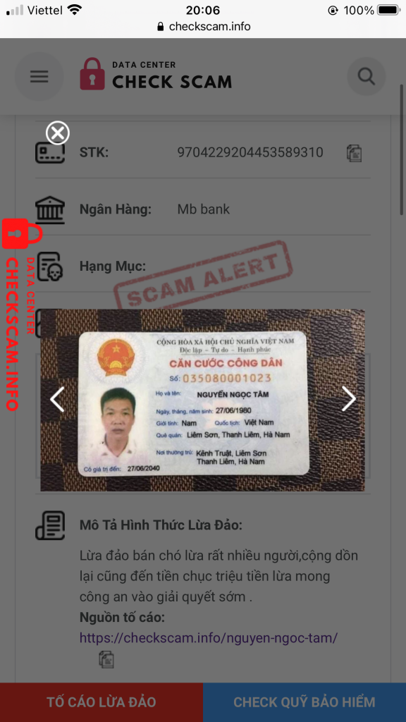 Ebidensya laban sa Nguyễn Ngọc Tâm
