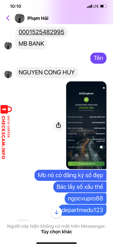 Ebidensya laban sa Nguyen Cong Huy