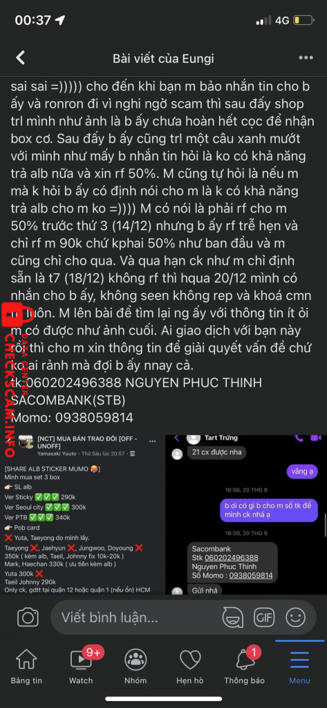 Preuves contre Nguyen Phuc Thinh