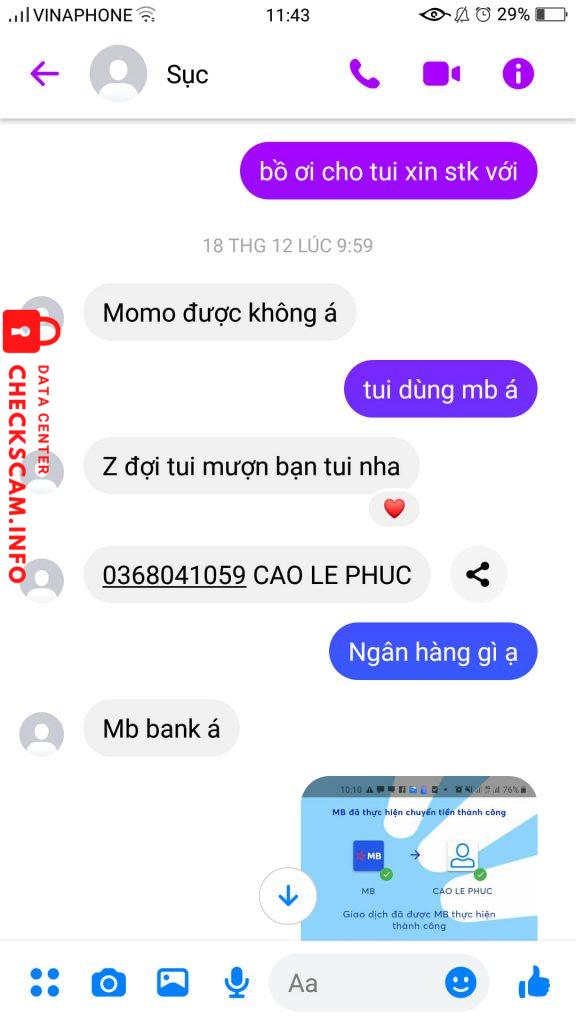 Preuves contre Cao Le Phuc