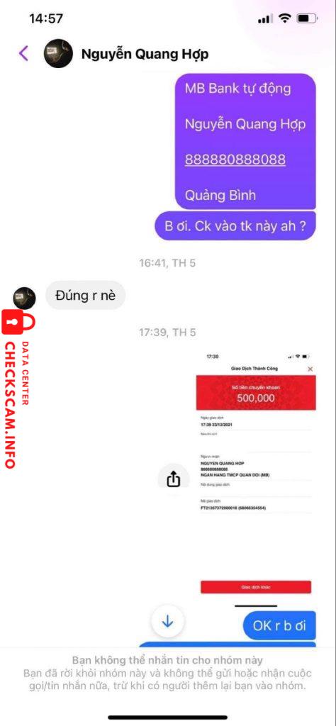 Preuves contre Nguyen Quang Hop