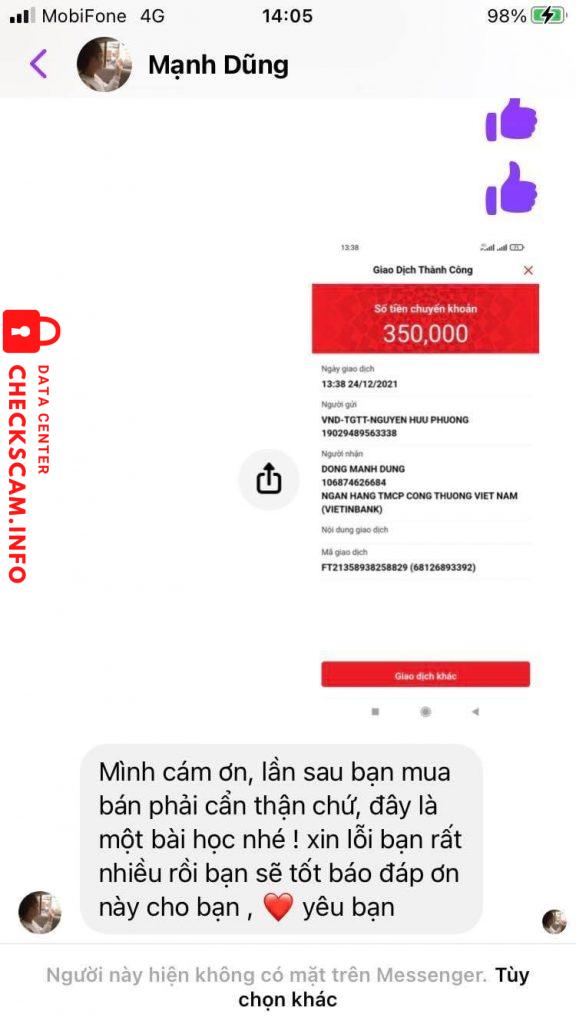 Preuves contre Dong Manh Dung