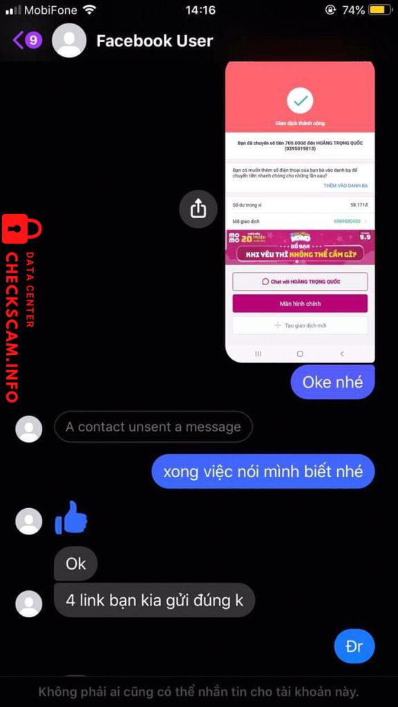 Preuves contre Hoàng Trọng Quốc