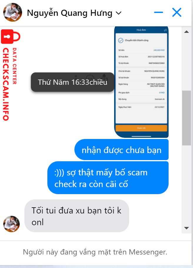 Preuves contre Nguyễn Quang Hưng