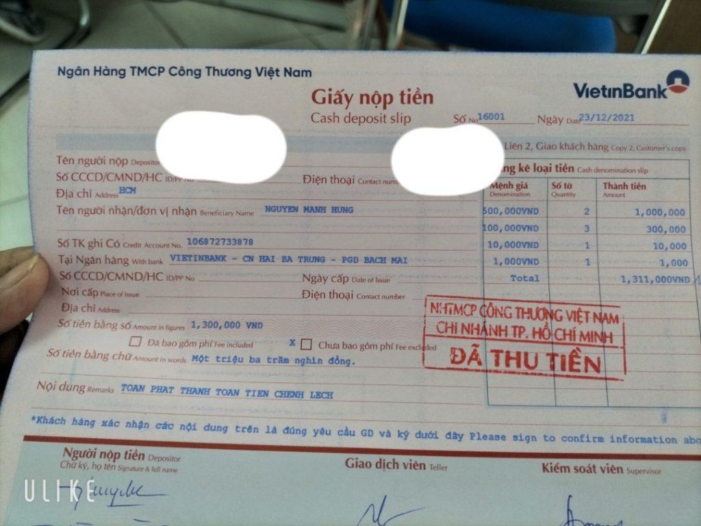 Preuves contre Nguyễn Mạnh Hùng