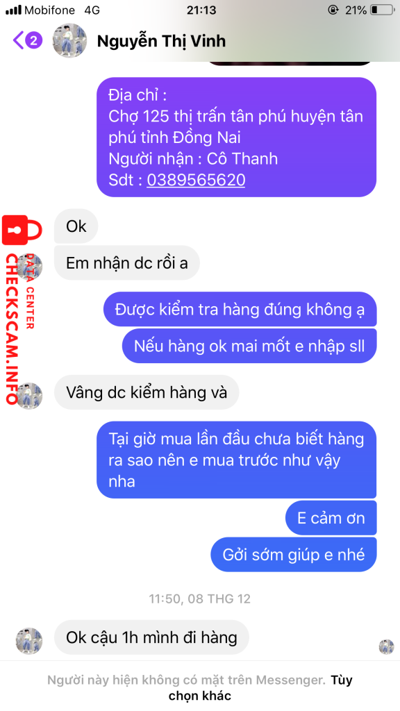 Preuves contre Nguyễn Thị Vinh