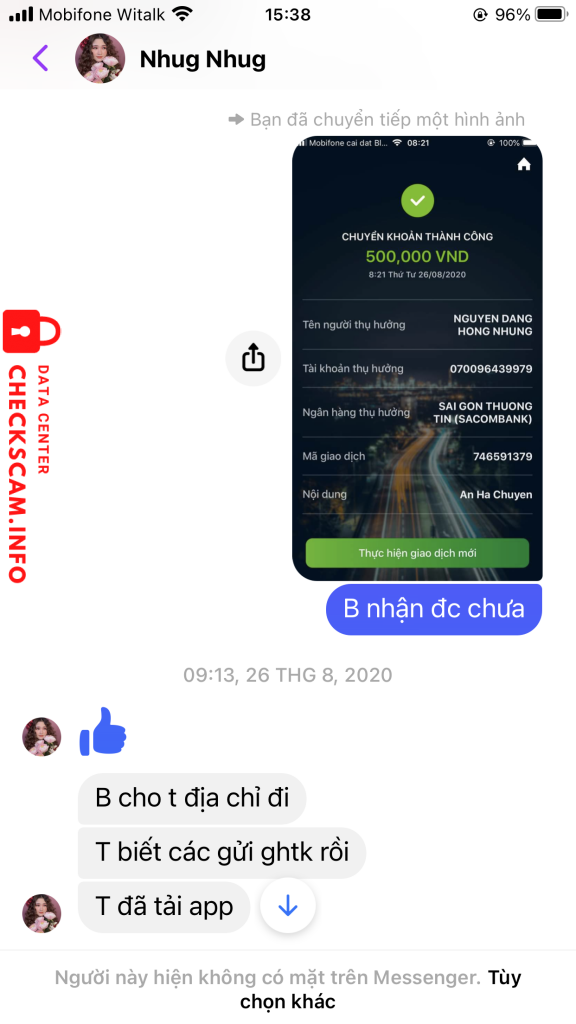 针对的证据 Nguyễn Đặng Hồng Nhung