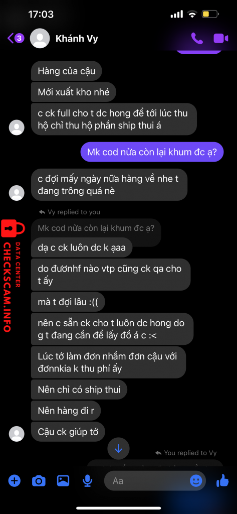 针对的证据 Tran Hoang Khanh Vy