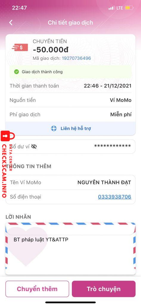 针对的证据 Nguyễn Thành Đạt