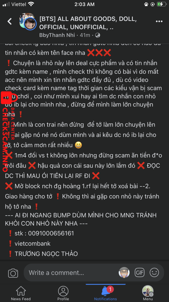 针对的证据 Trương Ngọc Thảo