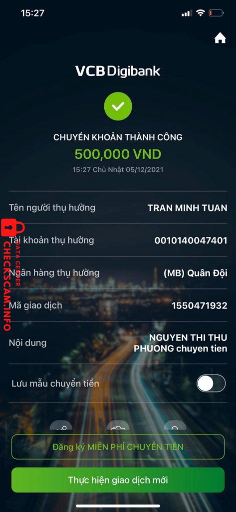 Preuves contre Tran Minh Tuan