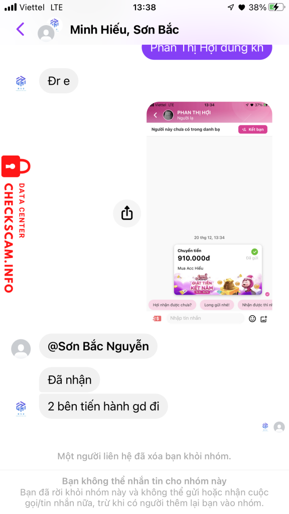 Preuves contre Sơn Bắc Nguyễn (MoMo Phan Thị Hợi)