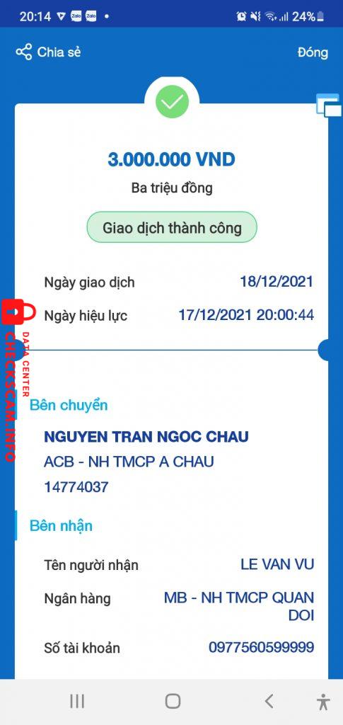 ဆန့်ကျင်သက်သေ Lê Văn Vũ