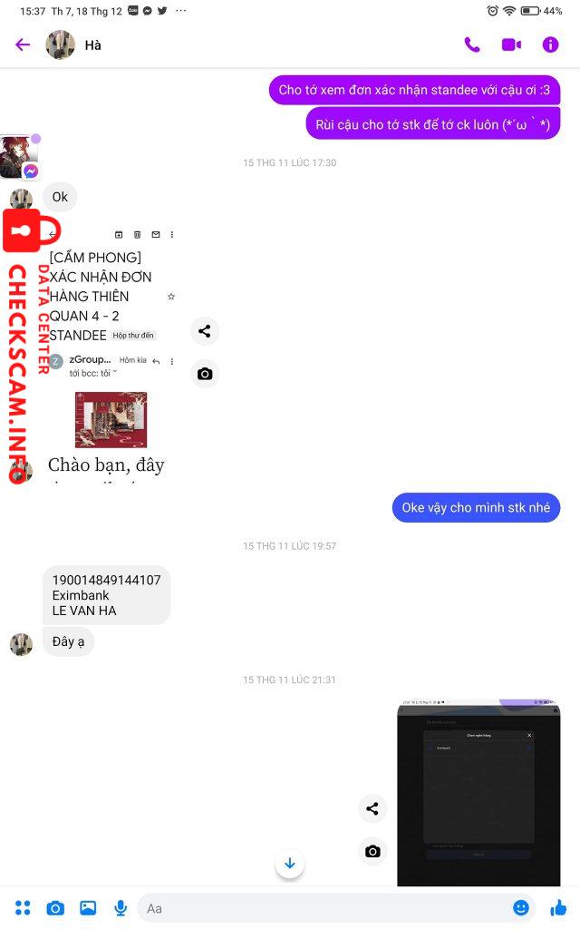 Preuves contre Le Van Ha