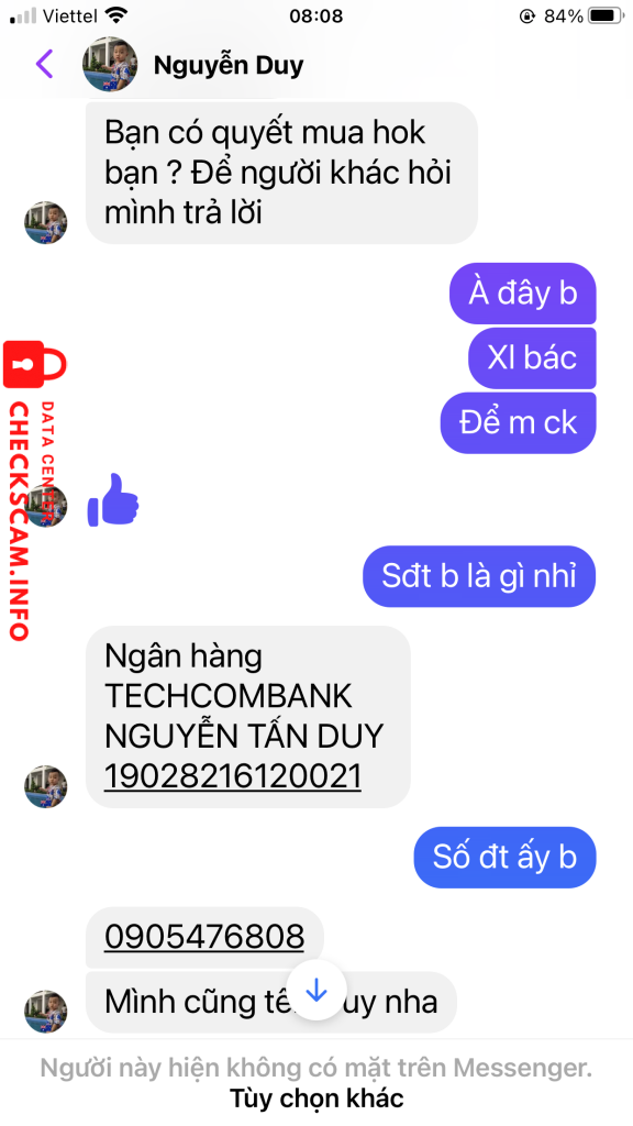 Preuves contre Nguyen Tan Duy