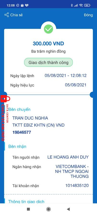 Preuves contre Lê Hoàng Anh Duy