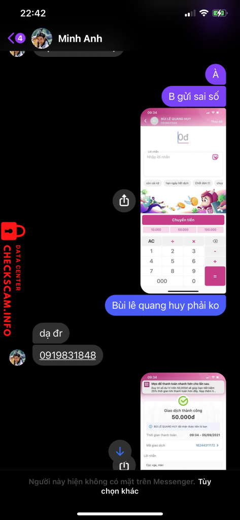 Preuves contre Bùi Lê Quang Huy