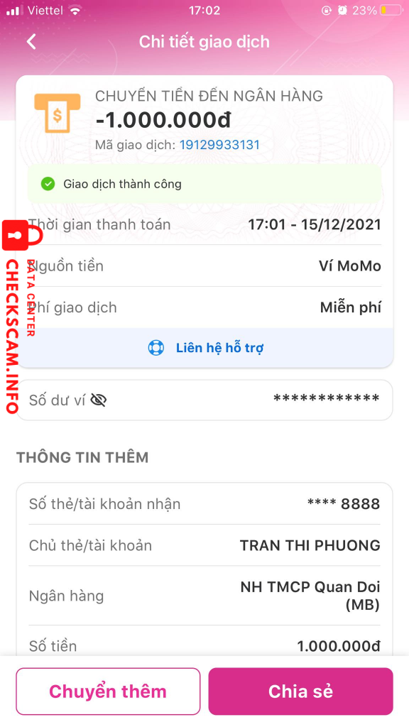 ဆန့်ကျင်သက်သေ Tran Thi Phuong