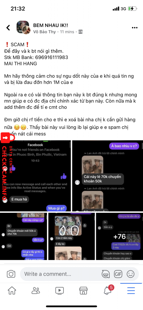 ဆန့်ကျင်သက်သေ Mai Thi Hang