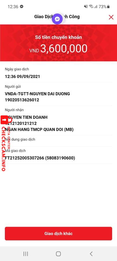 Ebidensya laban sa Nguyễn Tiến Doanh