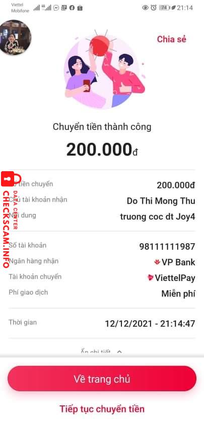ဆန့်ကျင်သက်သေ Do Thi Mong Thu