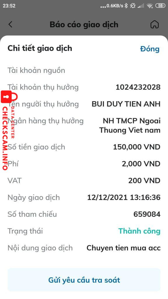 Ebidensya laban sa Bùi Duy Tiến Anh
