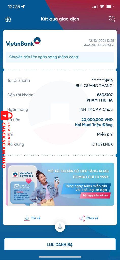 Ebidensya laban sa Pham Thu Ha